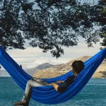 1Set Hammock with Straps and Storage Bag, Lightweight and Durable Textile Material Suitable for Beach Picnics and Hiking Trips 2