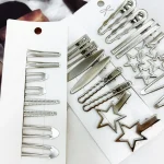 24Pcs/Set Y2K Silver Metal Hairpins for Women Girls Star Hair Clip Multiple Styles Seamless Duckbill Clip Girls Hair Accessoires 5
