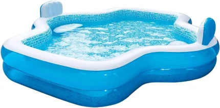 10-Foot Family Pool with 2 Inflatable Seats and Backrests, Durable & Easy Setup