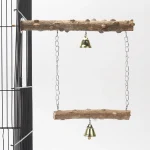 Pepper Wood Parrot Stand Pole Double Layer Toy for Bird Tiger Skin Claw Grinding Beak Grinding Stand Pole Bird Cage Accessories 3