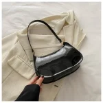HOMEFIH PU Leather Handbag Solid Color Cherry Pendant Casual Shoulder Bag Versatile Fashion Commuting Bag for Girls Underarm Bag 4