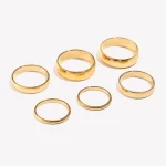 E.B.belle Tarnish Free 2mm 4mm 6mm Stainless Steel 18K Gold Plated Silver Color Knuckle Ring For Lady Minimalist Rings For Women 4