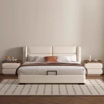Cream Style Bedside Table Space Saving Design Trendy Simple Nightstands Storage Drawers Mesita De Noche Bedroom Furniture 6
