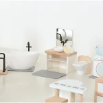 Nordic style villa, dollhouse, children's play, mini simulation furniture, bedroom, kitchen, wooden toys, boys and girls 4