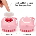 Pet Massage Brush Shampoo Dispenser Soft Silicone Brush Rubber Bristle for Dogs and Cats Shower Grooming Tool 6