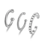 Fashion Simple Gold Color Crystal Clip Earrings for Women Girls Minimalist Metal Mirco Pave Rhinestone Fake Piercing Ear Jewelry 5