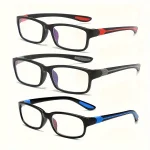 3 Pairs of Unisex Sports Reading Glasses Rectangular Frame Anti Blue Light Comfortable Reading Glasses for Elderly People