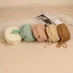 Summer Round Straw Bag For Women Woven Handmade Shoulder Bag New Travel Rattan Beach Bag Casual Style Crossbody Bag Handbag Purs 4