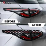 Car Honeycomb Tail Light Vinyl Wrap Stickers Waterproof Self-adhesive Vinyl Carbon Fiber Decor Lamp Films for Car Accessories 4