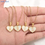 MHS.SUN Stainless Steel Heart Initial Necklace for Women Girls Gold Plated A-Z 26 Letter Pendant Choker Jewelry Birthday Gifts 2