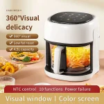 Smart Air Fryer Electric visual window 4.5L Oil-free Air Fryer Automatic Household Kitchen 360°Baking Convection Oven Air Fryers 3
