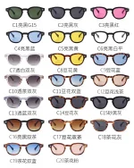 Vintage Fashion Shell Round Sunglasses Women Men 2024 Brand Design Retro Rivet Yellow Blue Lens Square Sun Glasses Female UV400 4