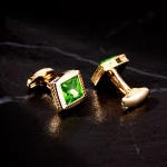 Luxury Cufflinks Man Shirt French Cufflinks For Mens Wedding Sleeve Button Square Cuff Button Men Cuff-link Tie Clip Gold-plated
