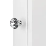 Single Door Mirror Indoor Bathroom Wall Mounted Cabinet Shelf White 3