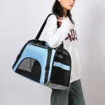 Cat Bags Portable Dog Carrier Bag Mesh Breathable Foldable Cats Carrier Bag Travel Breathable Transport Handbag 2