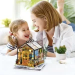 Robotime DIY Doll House with Furniture Children Adult  Green Miniature Dollhouse Wooden Kits Assemble Toy Xmas Brithday Gifts 2
