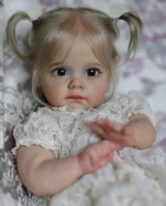 60CM Maggie Handmade High Quality Soft Vinyl Silicone Reborn Toddler Detailed Lifelike Hand-rooted hair Collectible Art Doll 2
