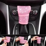 24 PCS Pink Bling Diamond Accessories Set for Women Leather Seat Covers 15'' Steering Wheel Cover Shining Rhinestone Sparkly Ho 5