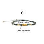 Vlen Natural Stone Turquoises Bracelets for Women 2mm/3mm/ beads 18 K Golden Plated Bracelet Minimalist Pulseras Boho Jewelry 5