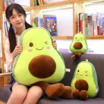New Cute Avocado Plush Toy Doll Children's Sleeping Pillow Large Doll Holiday Gift Kawaii Creative Fruit Rag Doll Cushion 3