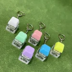 LED Keyboard Key Chain Toy Stress Relief DIY Button Finger Keyboard Caps Toy Small Gifts Small Gadgets Keychains 2
