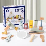 Wooden simulation makeup, playing house, children's toys, hair dryer, cosmetics, princess dressing, girl's birthday 6