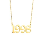 Stainless Steel 1980-2021 Birth Year Necklaces for Women Men Choker Date Number Pendant Necklace Jewelry Commemorat Gift 5