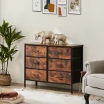 JHK 6 Fabric Cabinet For Living Room Drawers Beside Nightstand Tables Storage Closet Chest Clothes Display Of Furniture 2