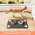 S（little kitten ）、M、L bsorbent Pet Feeding Mat, Waterproof Placemat for Dog & Cat Food & Water Bowls, Quick-Dry Rubber Backing 4