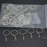Silver Plated Metal Blank Keyring Keychain Split Ring Keyfob Key Holder Rings Women Men DIY Key Chains Key Ring Accessories 3