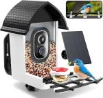 Solar-Powered Smart Bird Feeder with Camera: 2K HD Live View, AI Bird ID, Weatherproof Design for Outdoor Bird Watching