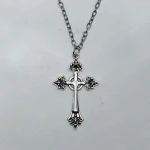 Summer Black Rhinestone Cross Jesus Pendant Choker Necklace for Women Punk Vintage Double Layers Chain 2026 Neck Boho Jewelry 5