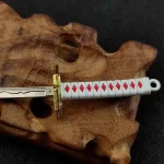 Mini Roronoa Zoro Samurai Sword Keychain Anime Plastics Scabbard Key Chain Ring Katana Buckle for Men Cosplay Toy Jewelry Gift 5