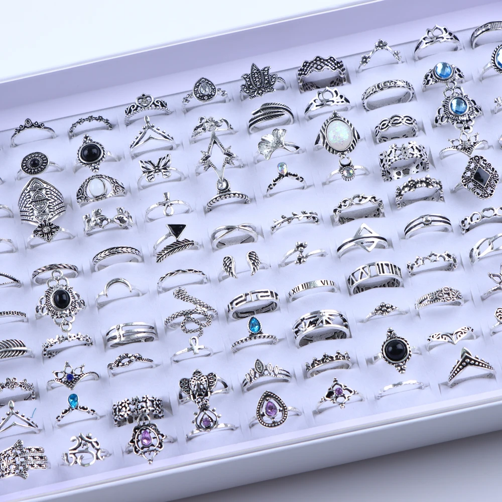 20Pcs/Lot Vintage Bohemia Geometry Flowers Leaf Rings For Charm Women Mix Style Color Fashion Jewelry Gift Accessories Wholesale 20Pcs/Lot Vintage Bohemia Geometry Flowers Leaf Rings For Charm Women Mix Style Color Fashion Jewelry Gift Accessories Wholesale