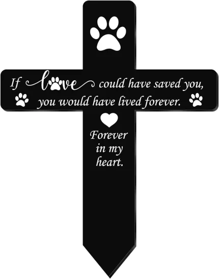 Pet Grave Marker Memorial Gifts for Dogs, Waterproof Acrylic Plaque for Outdoor Garden Cemetery Decoration