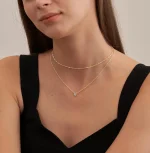 Diamond Necklaces for Women K Gold/Sterling Silver Choker Necklace Simple Gold Plated Jewelry Necklaces for Women Gifts 4