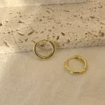 6-15mm Stainless Steel Earring Minimalist Classic Round Gold Color Earring for Women Men Tiny Huggie Hoop Rock  Jewelry Gift 3