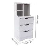 3 Drawers Night Stand with Open Shelf, Nightstand with Drawers, Vertical Bedside Cabinet, Bedside Cabinet Table for Bedr 2