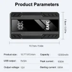 1000A Jump Starter Power Bank Battery Portable Charger 12V Wireless Charging LCD Screen PowerBank12V Car Starting Device Booster 6