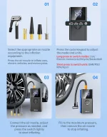 8000a Amp 180Psi Car Emergency Multifunction 12v Battery Booster Tire Inflator Super Compressor Jump Starter Power Bank Air Pump 5