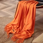 Women's Pashmina Scarf Shawls Soft Cashmere feeling Headscarf Travel Office Winter  Warm Hijabs Solid Lady Wraps Female Bandana 2