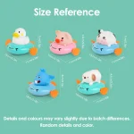 Baby Bath Toy, Bathing Cute Ducks, piglets cows Swimming Water Spraying Clouds Shower Bath Toy For Kids Water Playing Toy 4