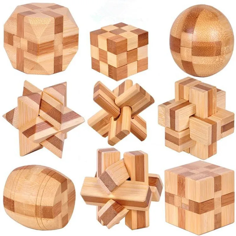 Kids Children Adult Kong Ming Luban Lock 3D Handmade Bamboo Math Puzzles Brain Teasers Educational Finger Toy Birthday Xmas Gift Kids Children Adult Kong Ming Luban Lock 3D Handmade Bamboo Math Puzzles Brain Teasers Educational Finger Toy Birthday Xmas Gift
