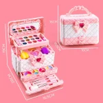 Makeup Toy for Girls Princess Suitcase Box Playing Non-toxic Nail Polish Lipstick Beauty Fashion Children 3 Years Birthday Gifts 6