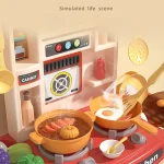 Children Play House Toy Simulation Kitchen Table with Sound Kids Role Play Kitchen Utensils for Girl Cooking Educational Toy Set 4