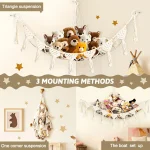 Jumbo Plush Hammock - Cute Stuffed Animal Storage Net, Nursery & Bedroom Wall Decor. 4