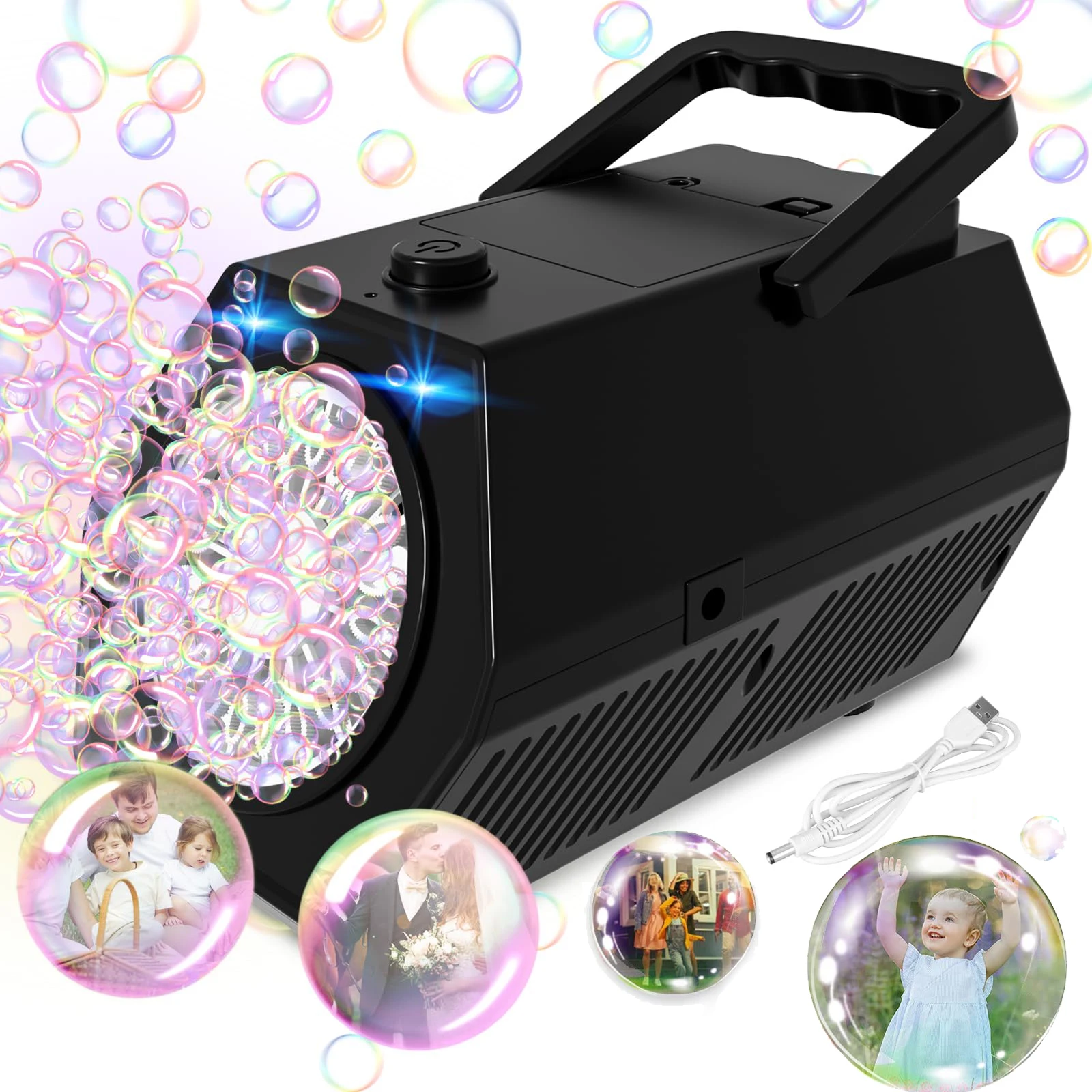 Upgrade Bubble Machine Automatic Bubble Blower with 2 Speed Levels Upgrade Bubble Machine Automatic Bubble Blower with 2 Speed Levels