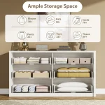 Farmhouse 6 Dresser, Anti-Tip Wooden Storage Cabinet With Drawers  For Bedroom, Living Room & Hallway 6