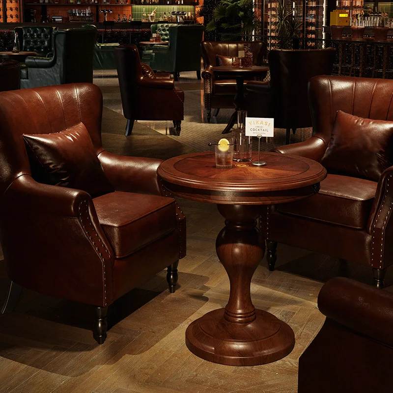 American Retro Style Bar Sofa Chair Clear Bar Small Restaurant Commercial Table and Chair Combination Single Chair American Retro Style Bar Sofa Chair Clear Bar Small Restaurant Commercial Table and Chair Combination Single Chair