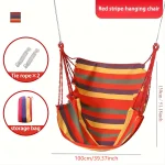 Outdoor Thickened Canvas Hammock/hammock accessories，Camping Outdoor Swing Net Hed Anti Rollover Striped Hanging Chair Hammock 3